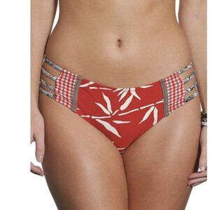 Kuleana Women's Sz Large L Red Floral Bikini Bottom NEW